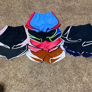 Various Small Nike and UA athletic shorts